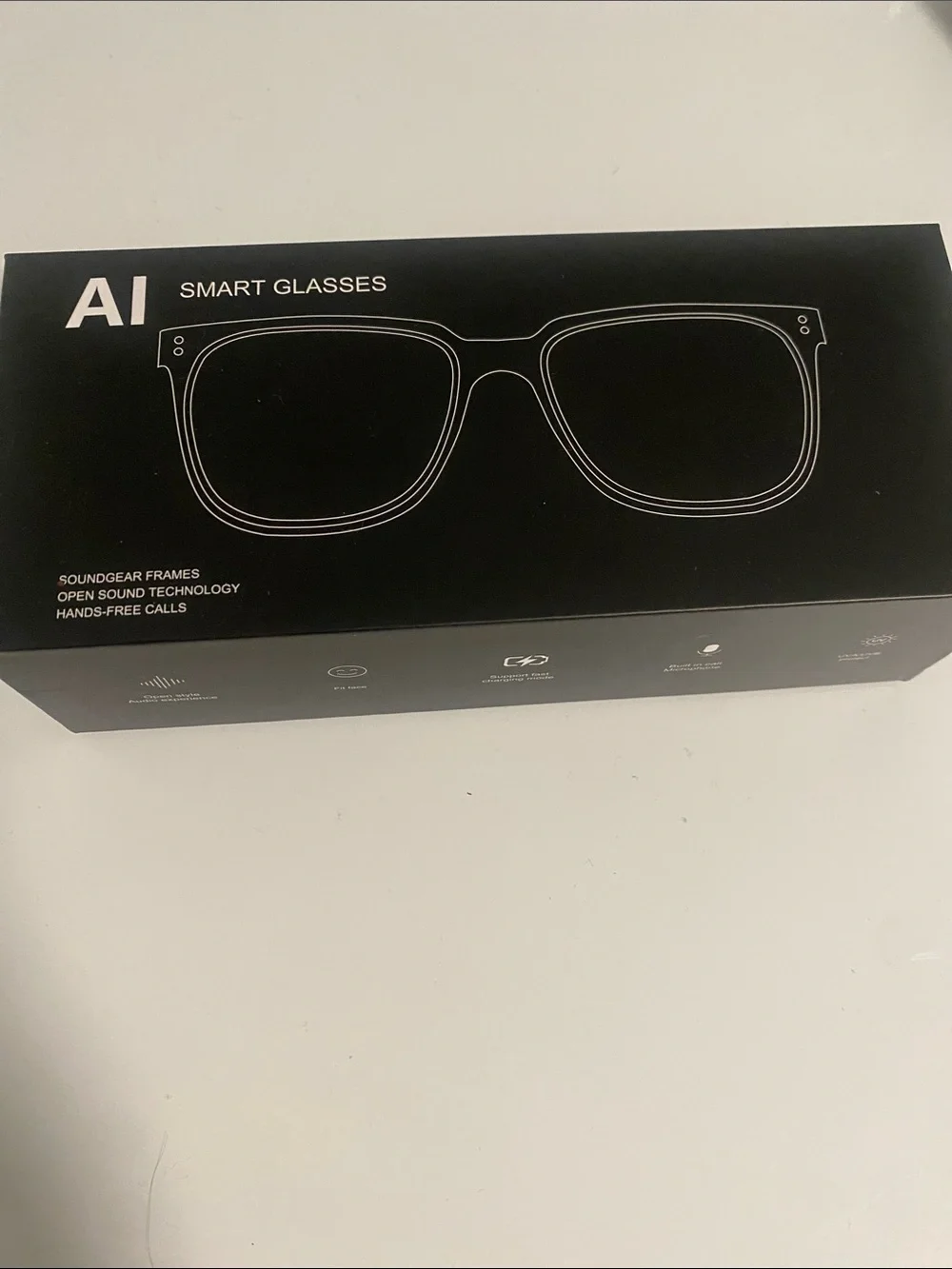 Source Unknown AI Smart Glasses Black